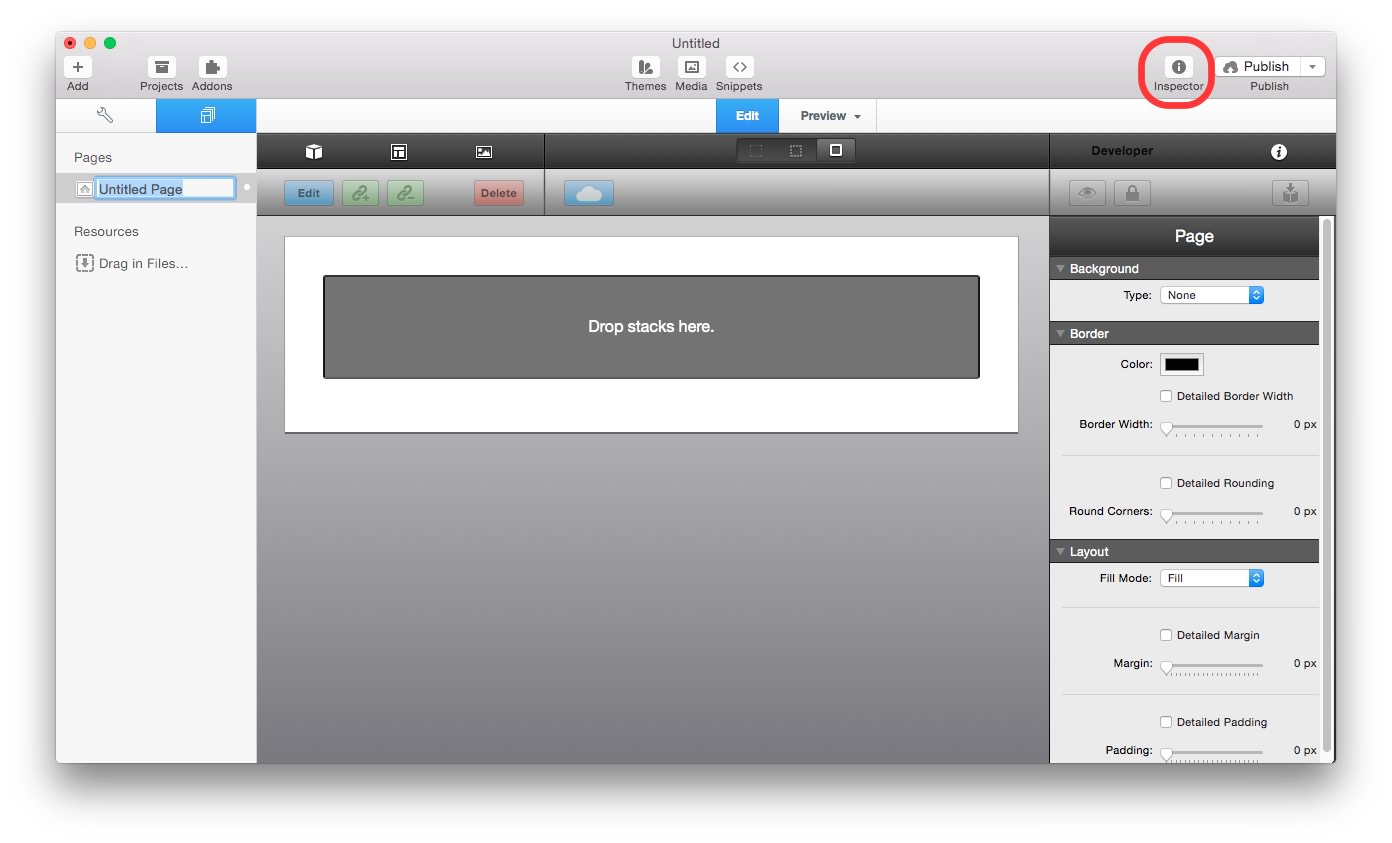 RapidWeaver Screen