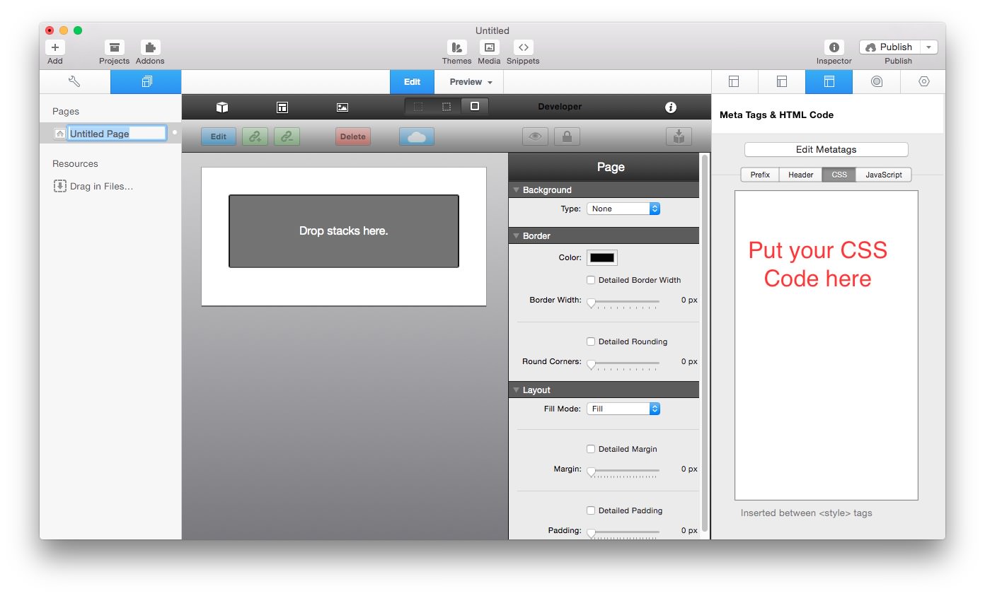 RapidWeaver Screen